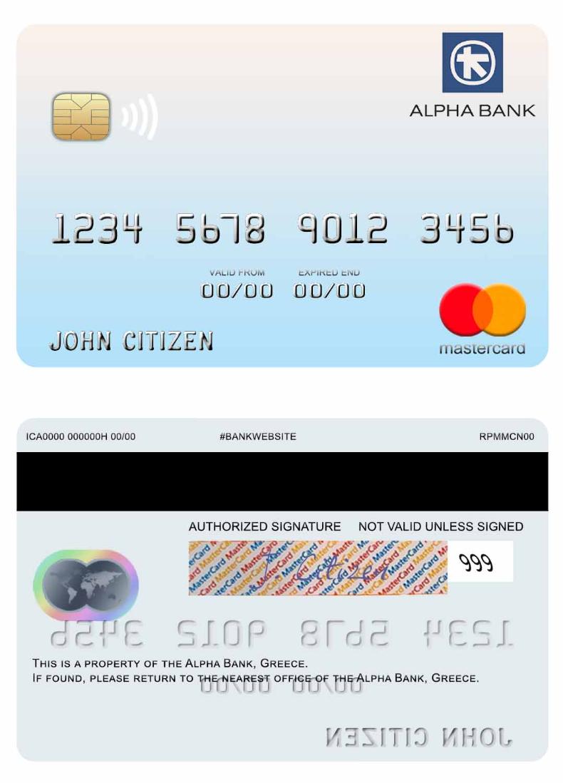 Greece Alpha Bank mastercard